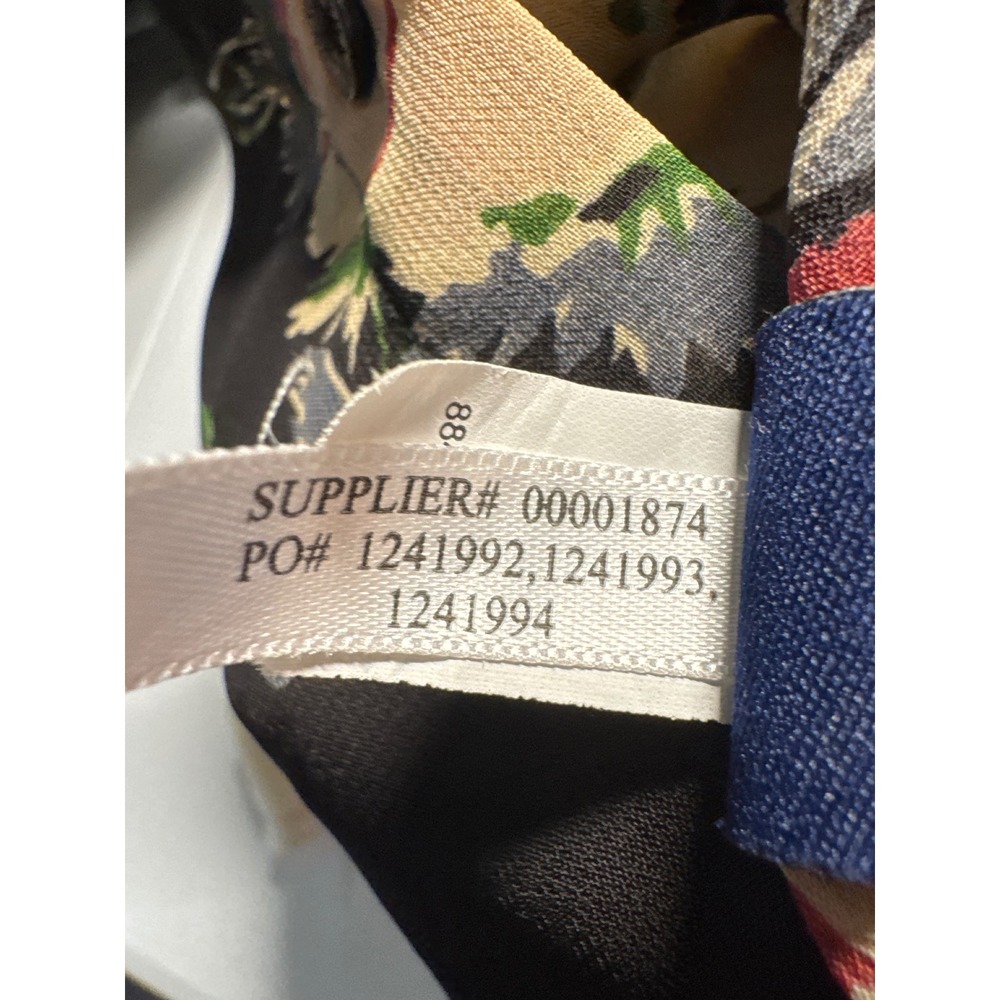 Chaps Floral Ruffle Blouse Sheer Top Elegant Party Black Pink 2X - Picture 4 of 7